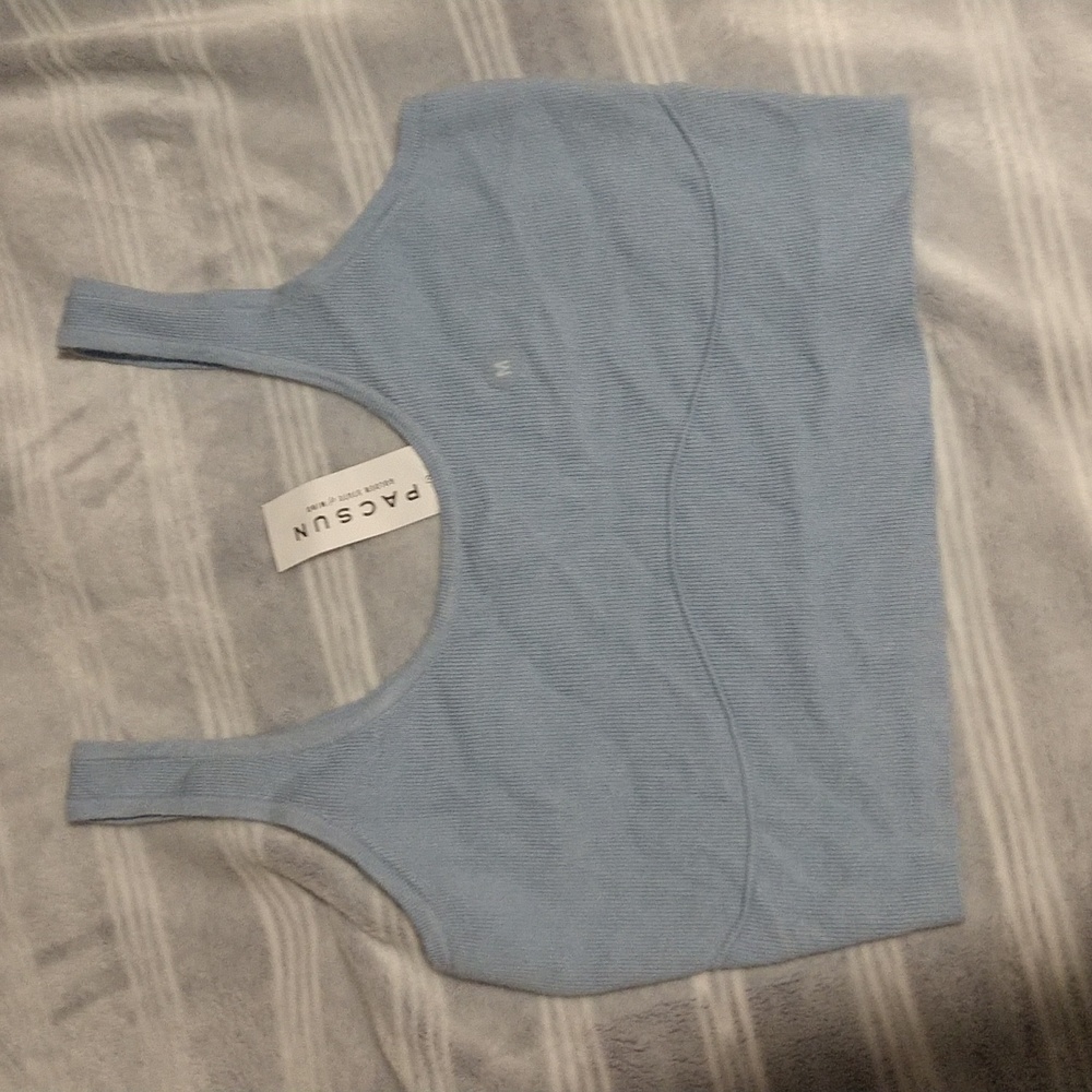 Light blue crop tank top
